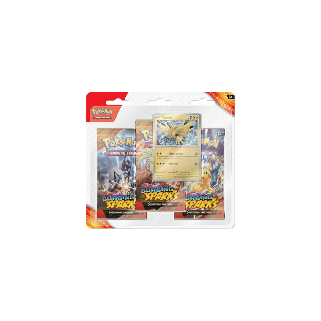 Pokémon TCG: Scarlet & Violet 8 Surging Sparks 3-Pack - Zapdos