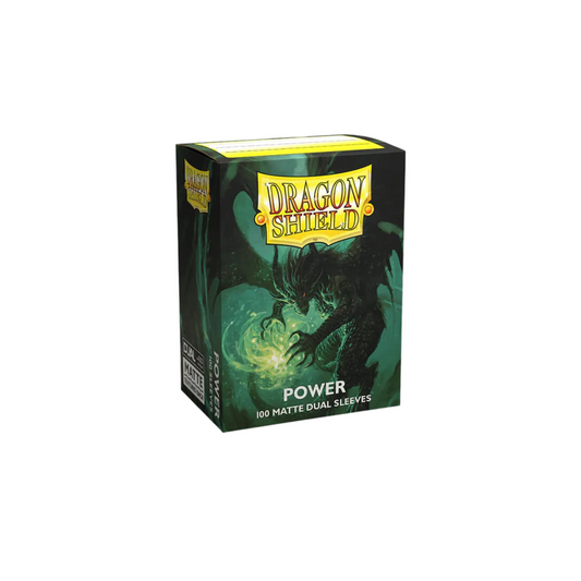 DRAGON SHIELD DUAL MATTE SLEEVES - METALLIC GREEN / POWER (100 SLEEVES)